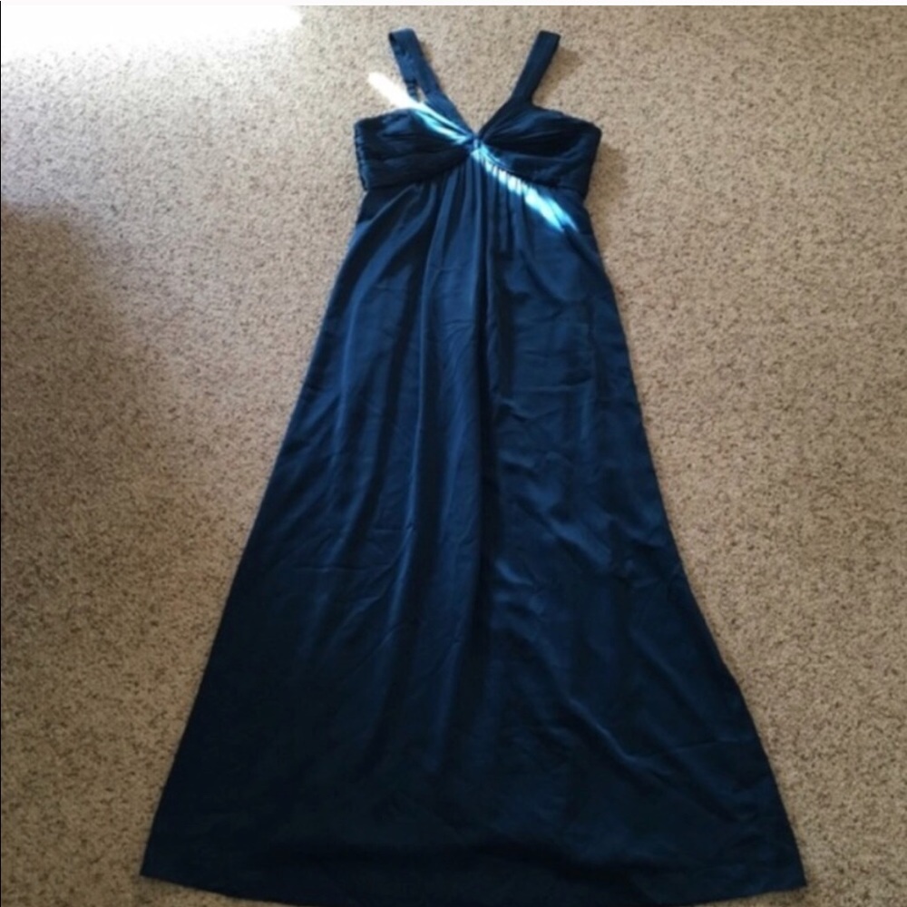 BCBGMaxAzria Teal Formal Ruched Dress 12 - Picture 3 of 8